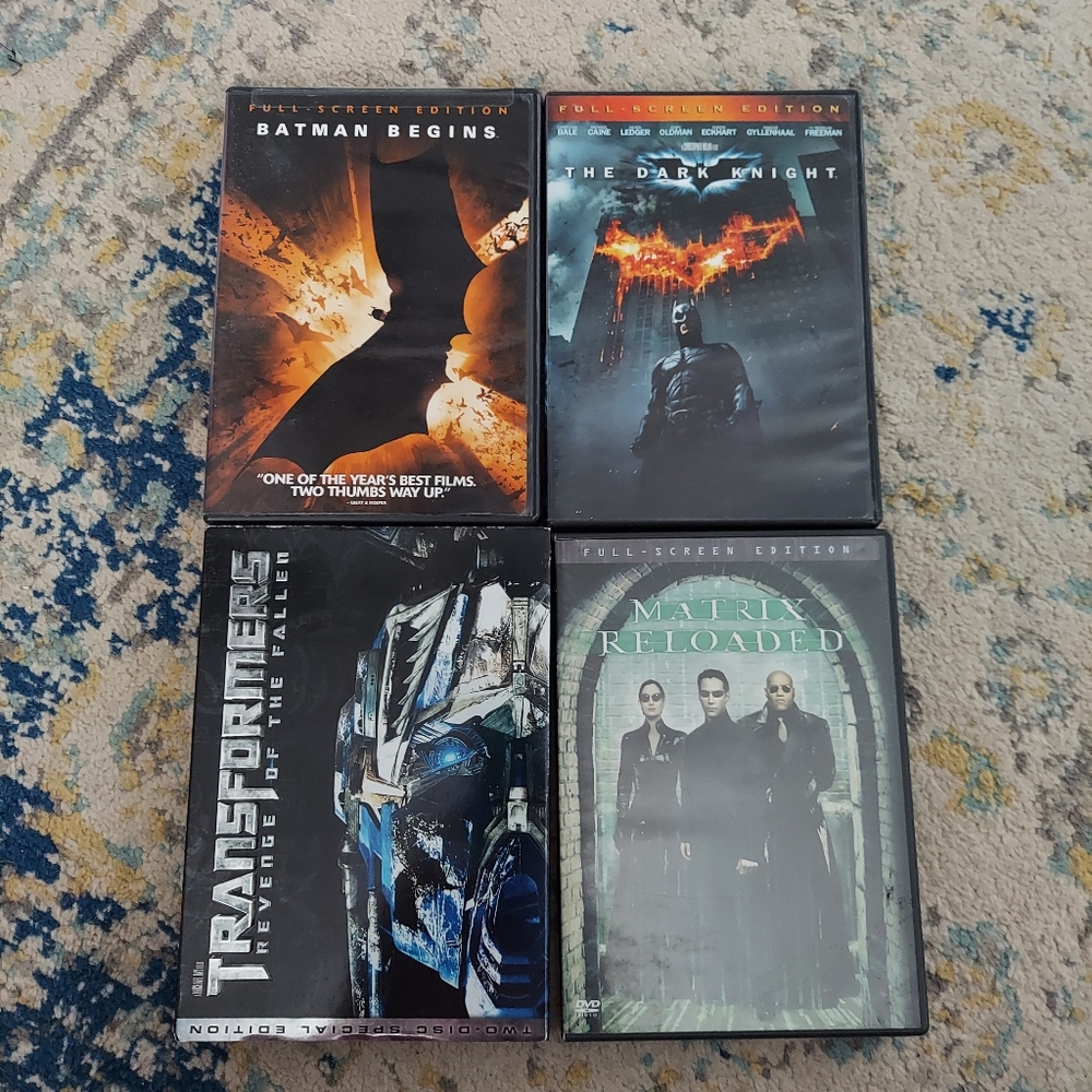 Batman, Matrix, Transformers DVDs
